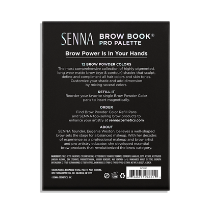 Brow Book Pro Palette 12 Powder Brow Colors packed